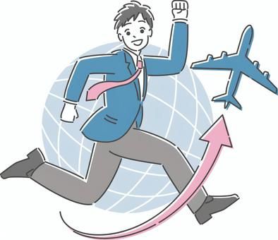 留学男子イラスト